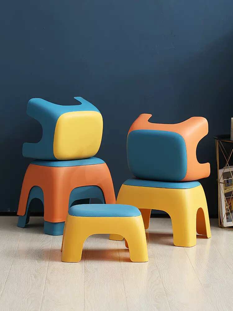 Cute Nonslip Plastic Step Stool w/ All Round Corners For Safety
