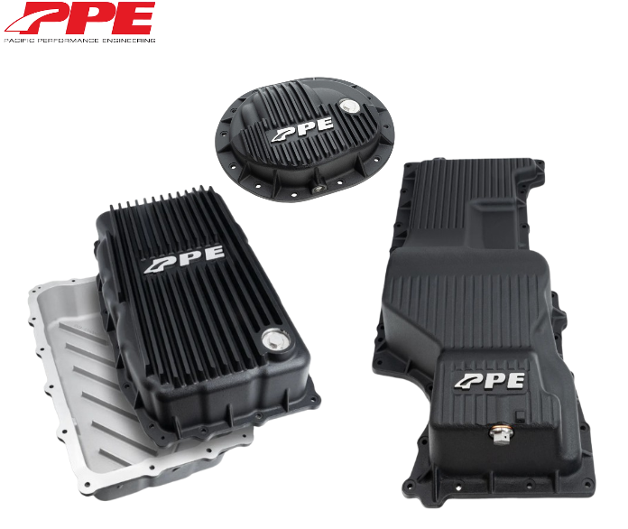 PPE Deep Black Transmission/Oil Pan/Rear Diff Cover For 20-24 GM 3.0L Duramax