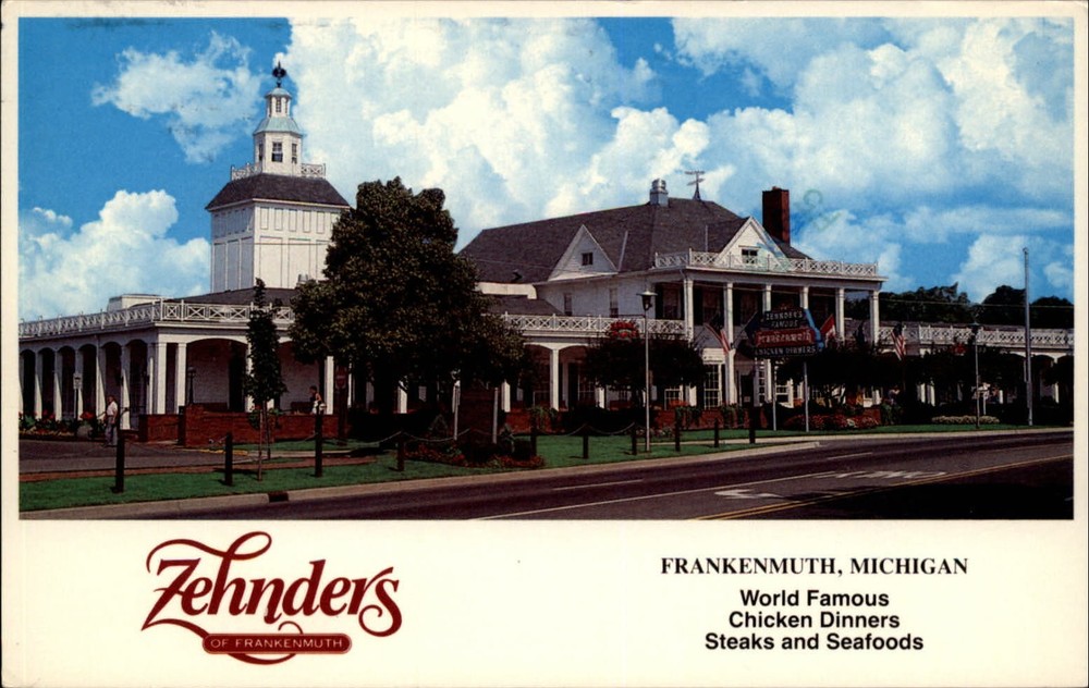 Michigan Frankenmuth Zehnder's chicken dinners ~ 1986 postcard sku813