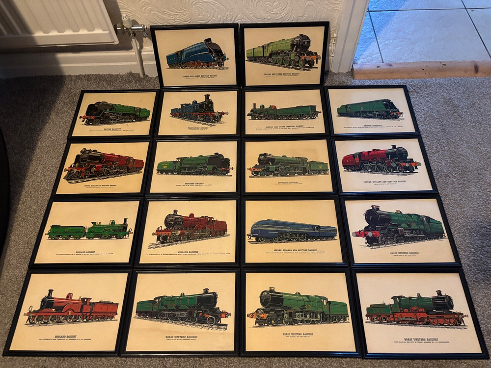 Vintage Train Picture Joblot Railway Old Trains Framed Bundle Steam Engines