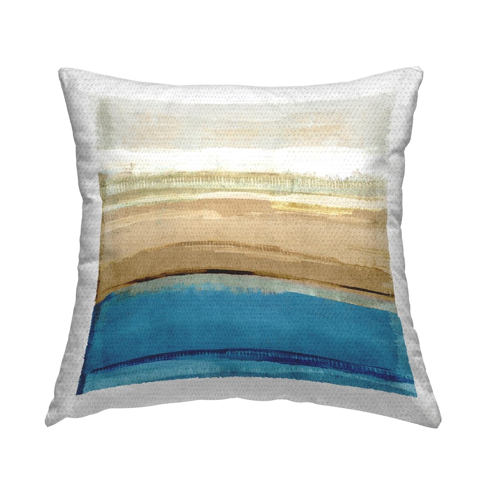 Blue Beige Abstract Outdoor Printed Pillow 18x18 for Cozy Style
