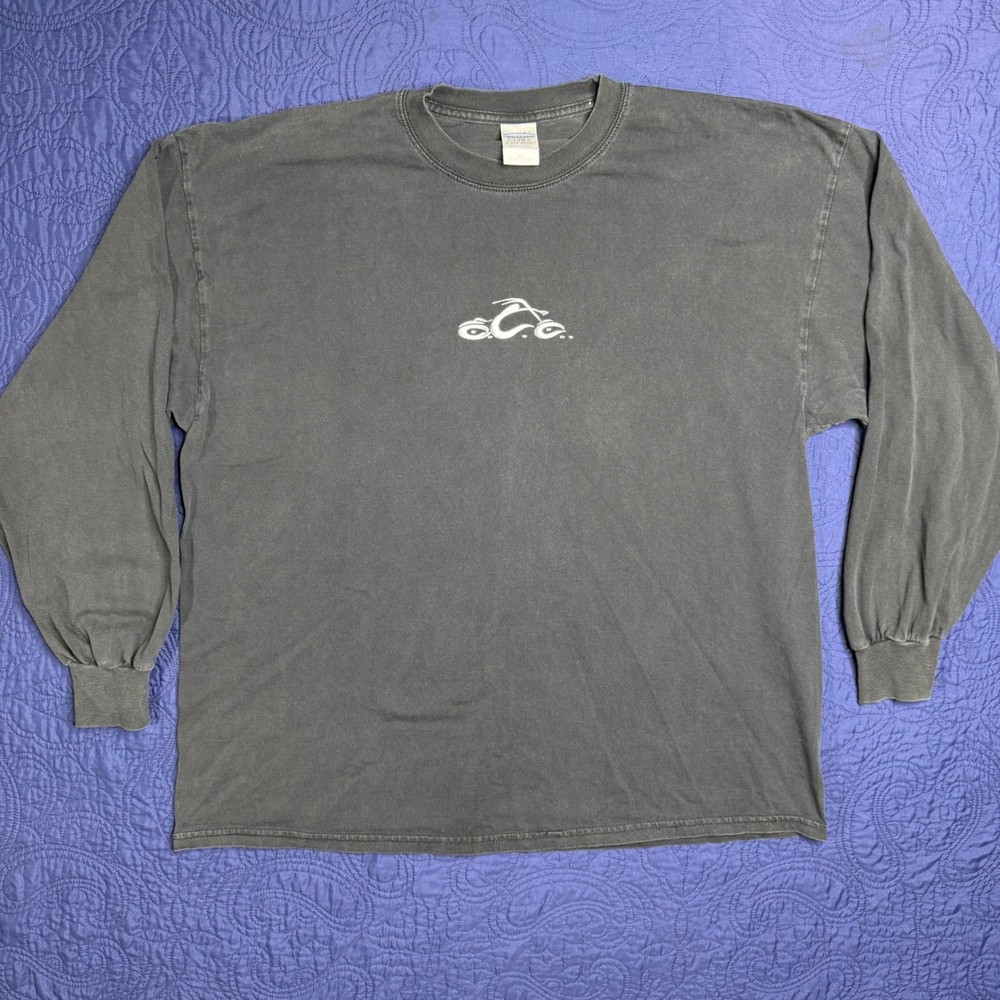 Vintage Orange County Choppers OCC Sword Long Sleeve TShirt Faded Black XXL Read
