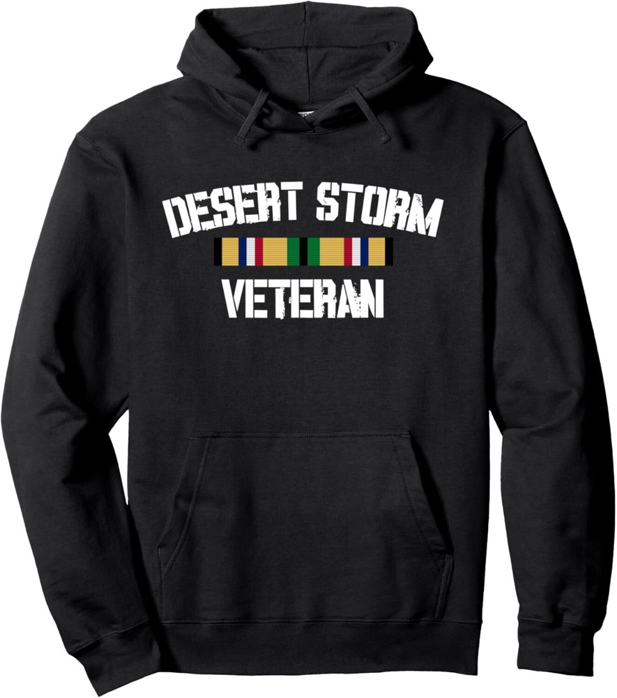 Desert Storm Veteran Pride Persian Gulf War Service Ribbon Pullover Hoodie