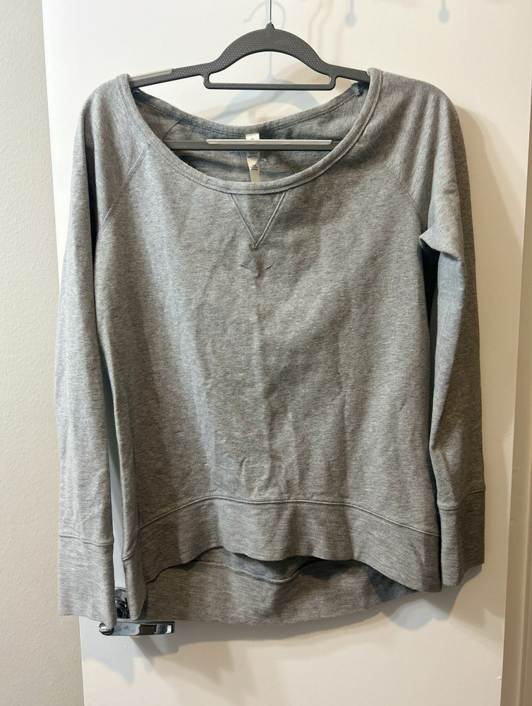 Lululemon Athletica Gray Pullover Sweatshirt Knit Cotton Spandex Women's Size 4