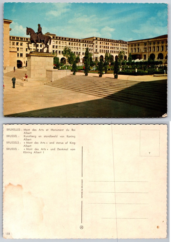 Continental Mont Des Arts Brussels Belgium Postcard