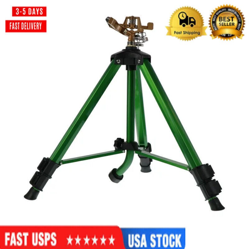 Orbit Irrigation Brass Adjustable Impact Telescoping Tripod Lawn Sprinkler NEW