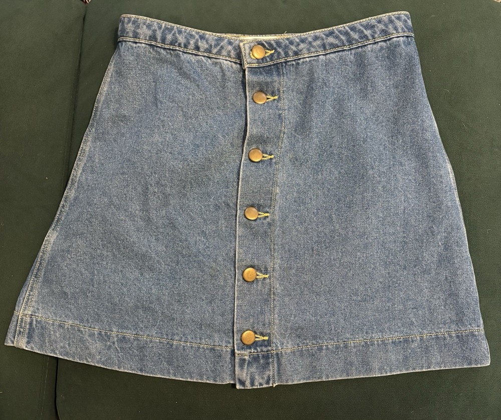 American Apparel Women's Button Up Jean Skirt Size Medium