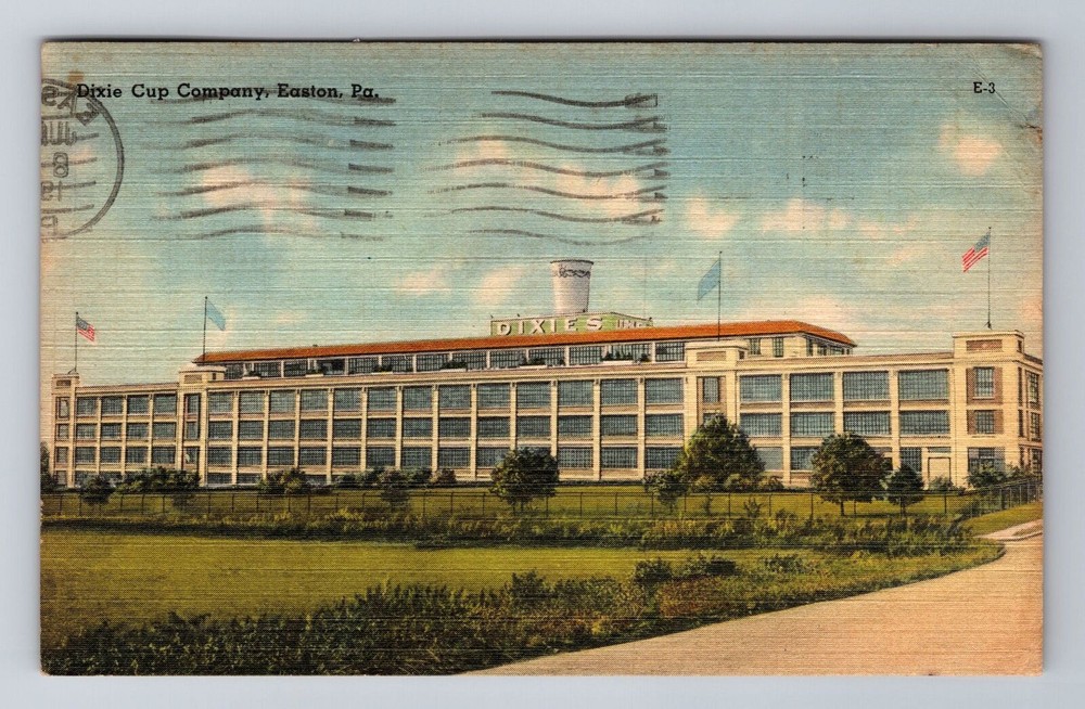 Easton PA-Pennsylvania, Dixie Cup Company, Vintage c1951 Souvenir Postcard