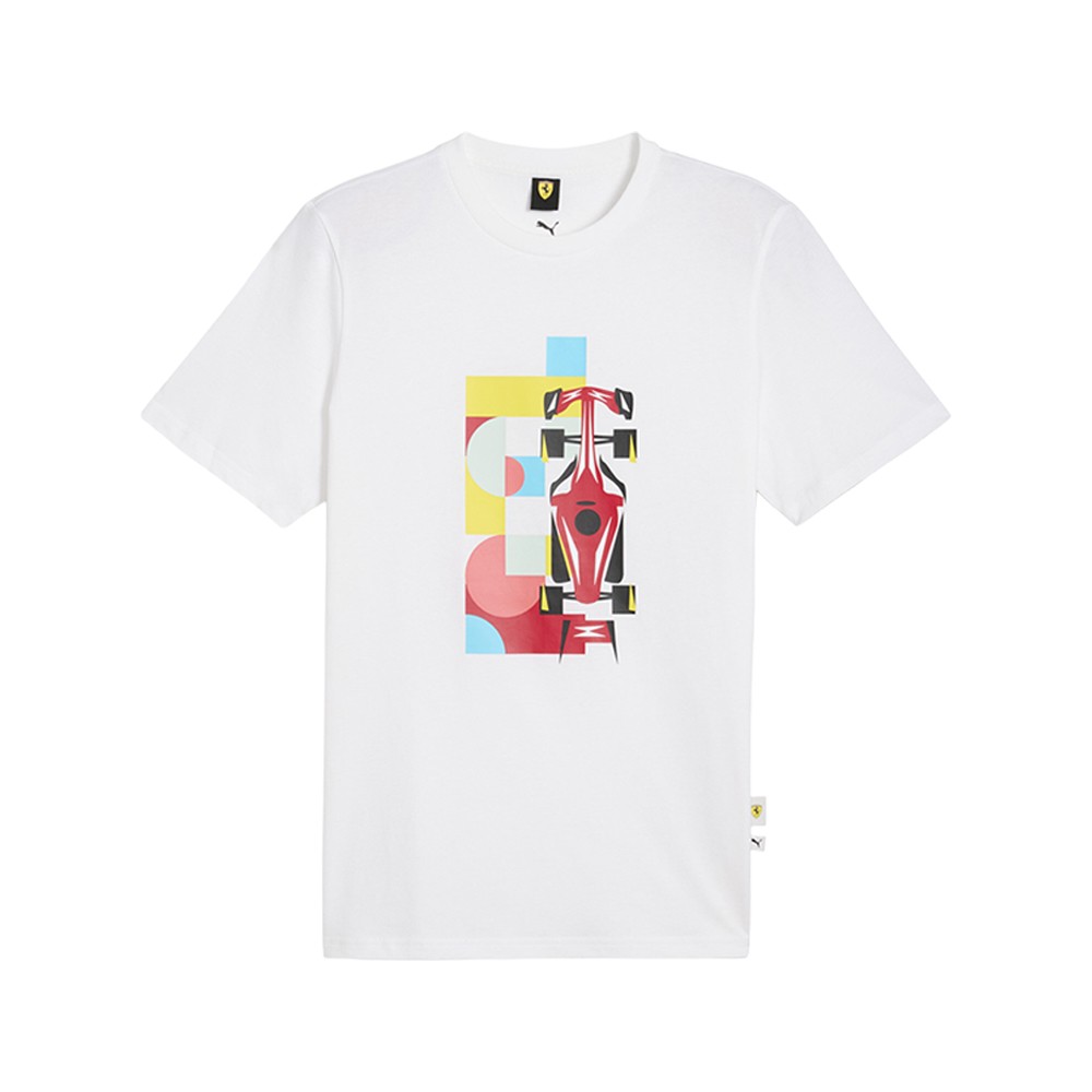 PUMA Scuderia Ferrari Race Graphic Crew Neck Short Sleeve T-Shirt Mens White Cas