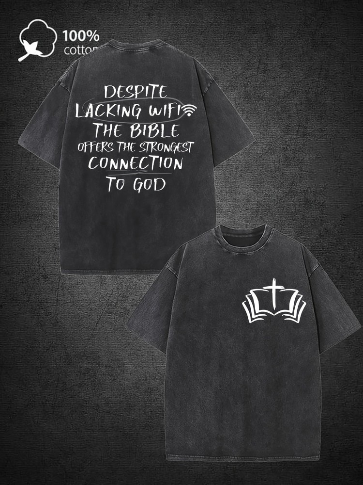 Men's Heavyweight 220gsm Christian T-Shirt in Lavender with Bible Verse