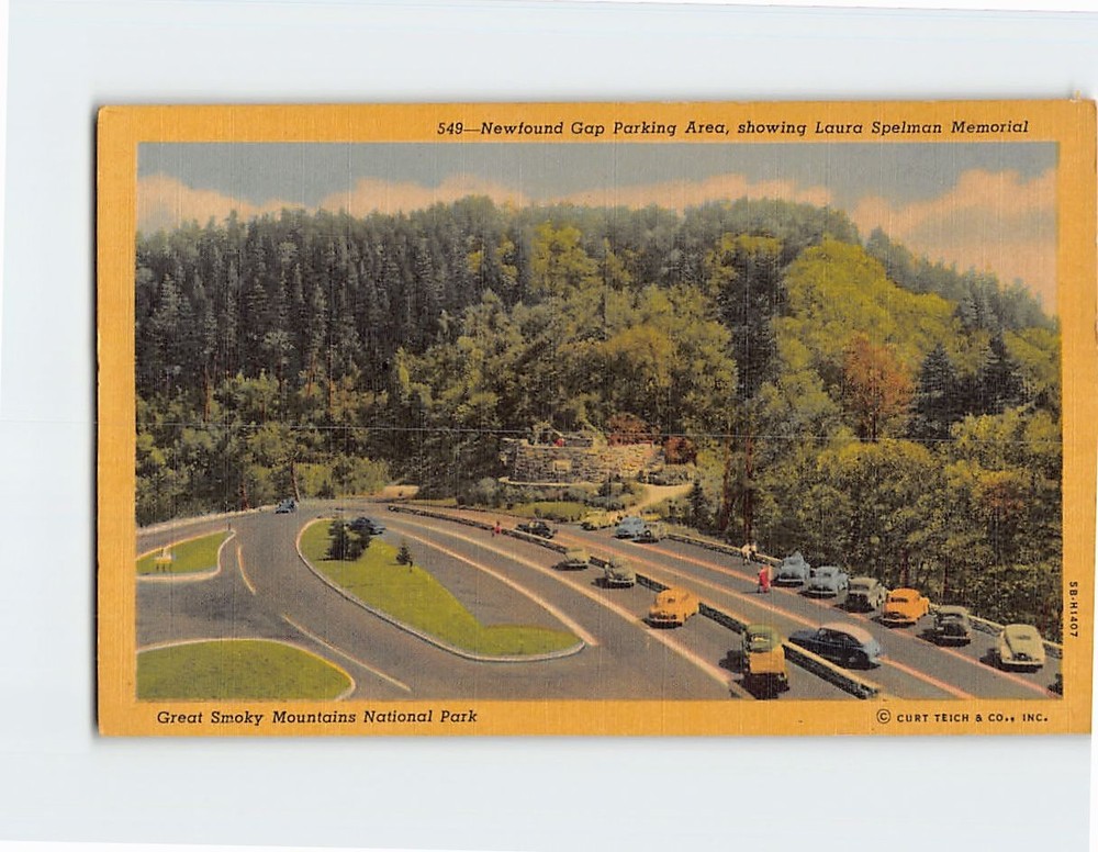 Postcard Newfound Gap Parking Area Great Smoky Mountains National Park NC USA