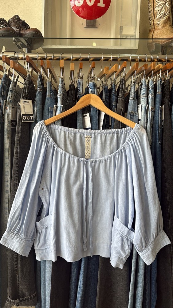 Modern Free People peasant blouse top Size L
