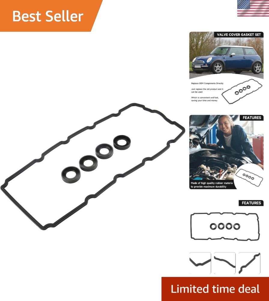 Engine Valve Cover Gasket - Compatible for Mini Cooper 1.6L 2002-2008 - Replace
