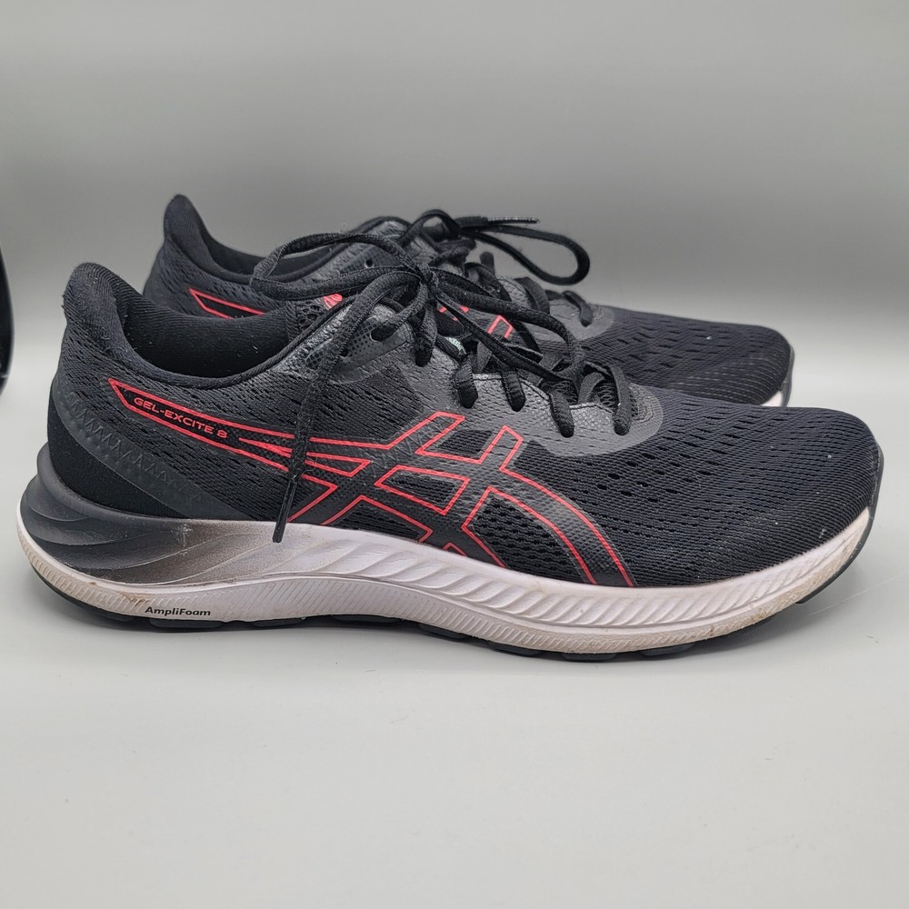 Asics Gel Excite 8 Running Shoes Sneakers Men Size 9.5 M Black Red 1011B036