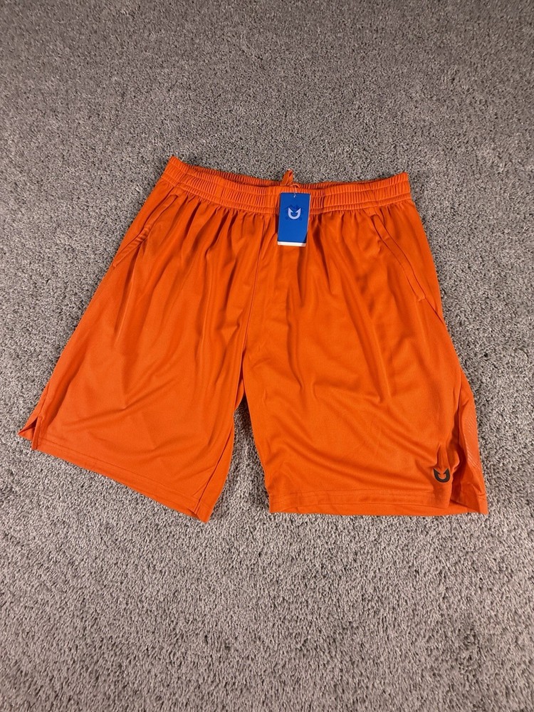 NWT Northyard Men’s Basketball Shorts Size XL Orange Zip Pockets