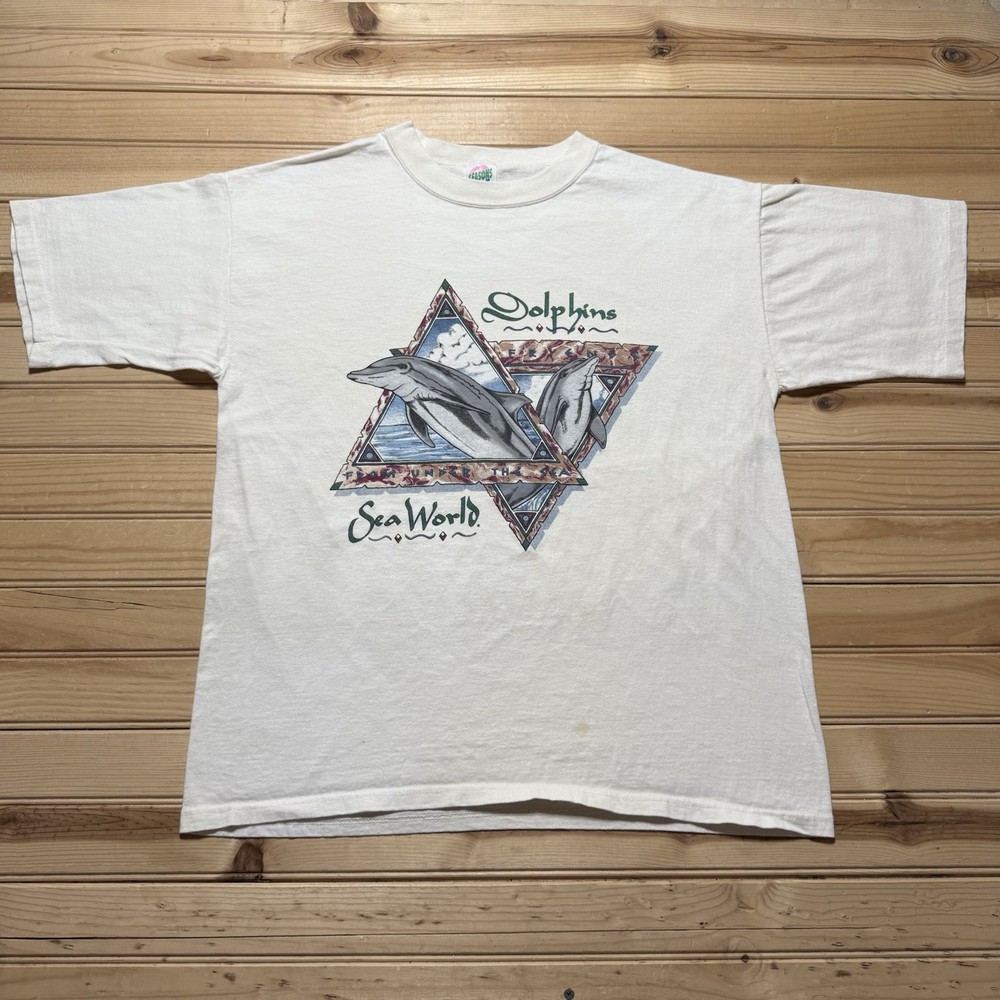 Vintage 90s Sea World Dolphins Friends From Under The Sea Nature Shirt - Large