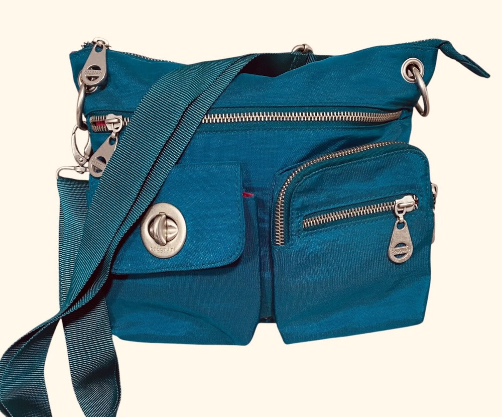 Baggallini Turquoise Blue Modern Slim Crossbody Bag