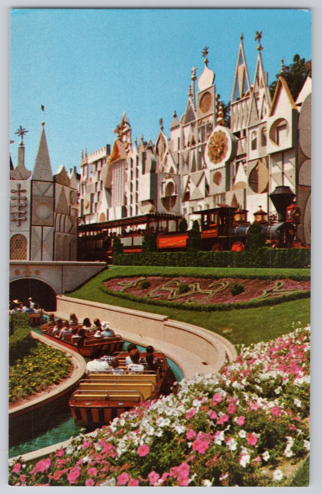 Anaheim, California — Disneyland It's a Small World facade and boats, Chrome