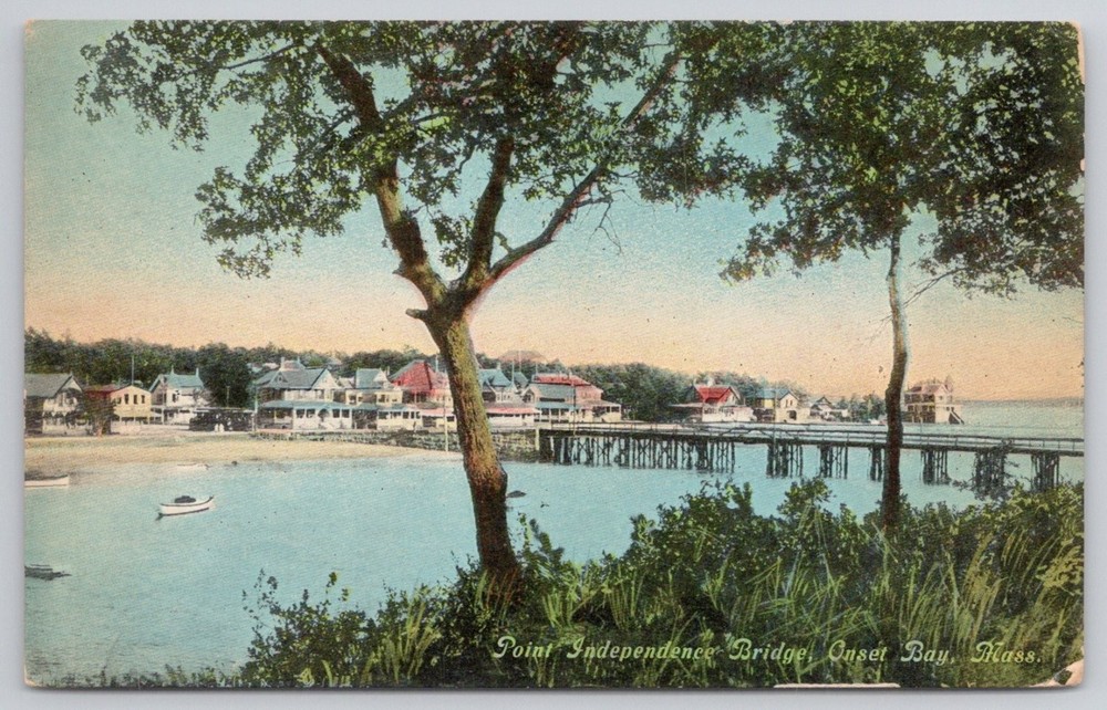 Point Independence Bridge Onset Bay Mass Vintage Postcard Posted 1910s