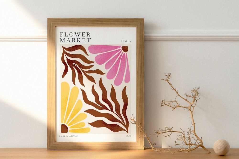 Italy Flower Art Flower Market Printflower Market Poster Botanical Wall Art
