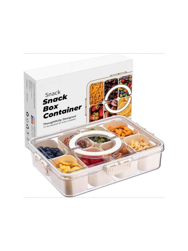 8-Compartment Snack Container with Lid and Handle