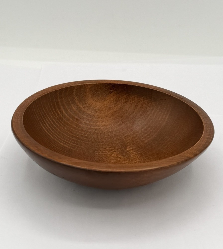 Vintage Hand Turned Wooden Bowl Woodcraftery Made In America 7.5