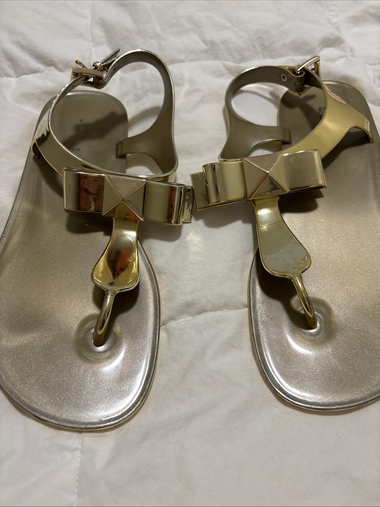 Michael Kors Women's Gold PVC Slide Sandals Size 8