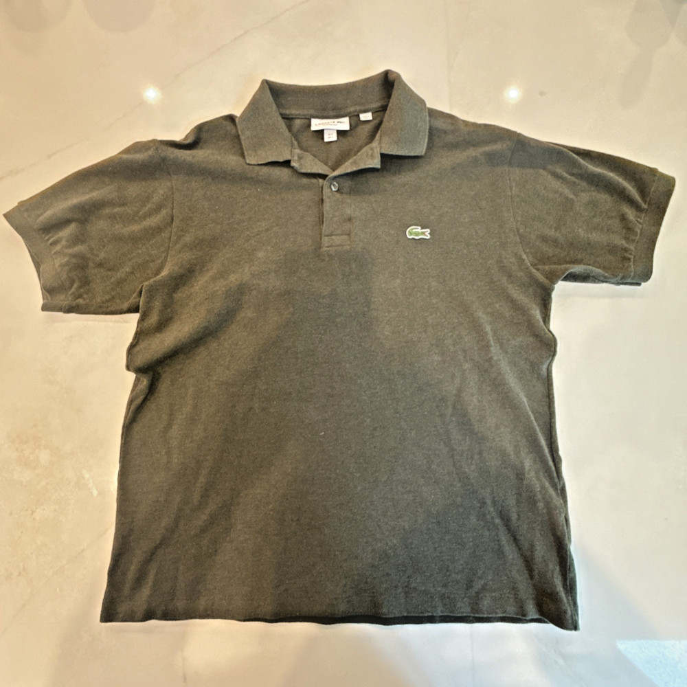 Lacoste Polo Shirt Men’s Size L Classic Fit 100% Cotton Green Crocodile Logo