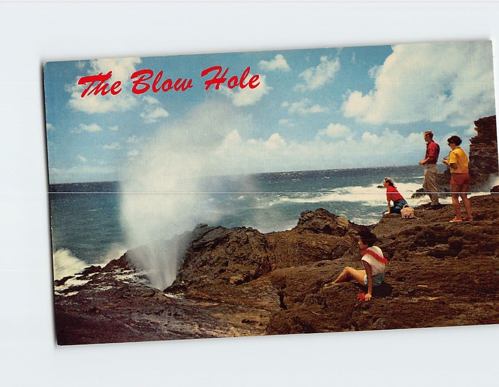 Postcard The Blow Hole Salt Water Geyser Oahu Hawaii USA