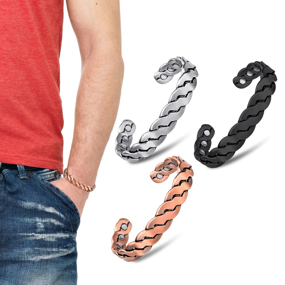 Adjustable Cuff Copper Magnetic Therapy Bracelet Bangle for Men and Women