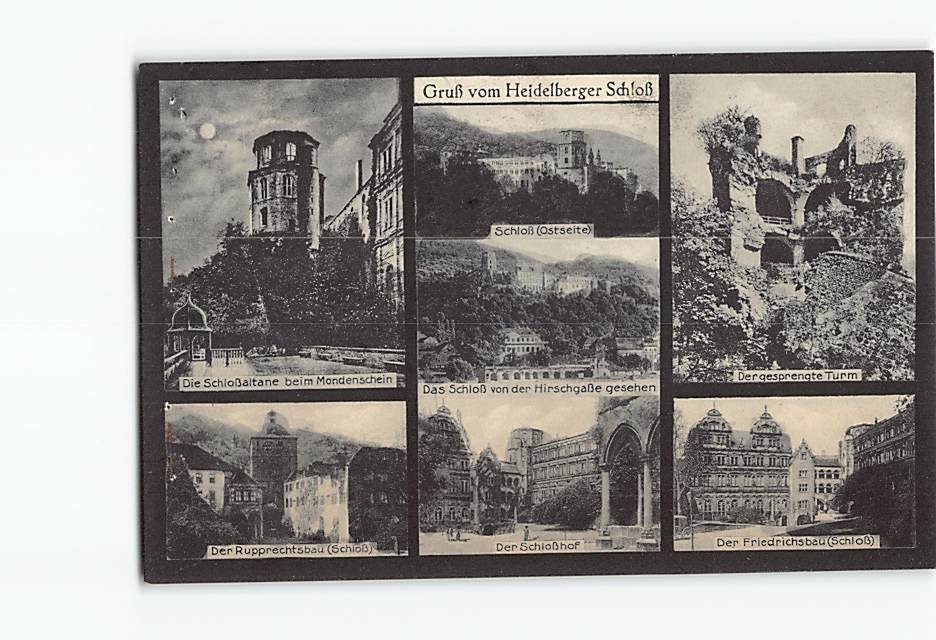 Postcard Heidelberg Castle Germany Ruins Gruss vom Heidelberger Schloss