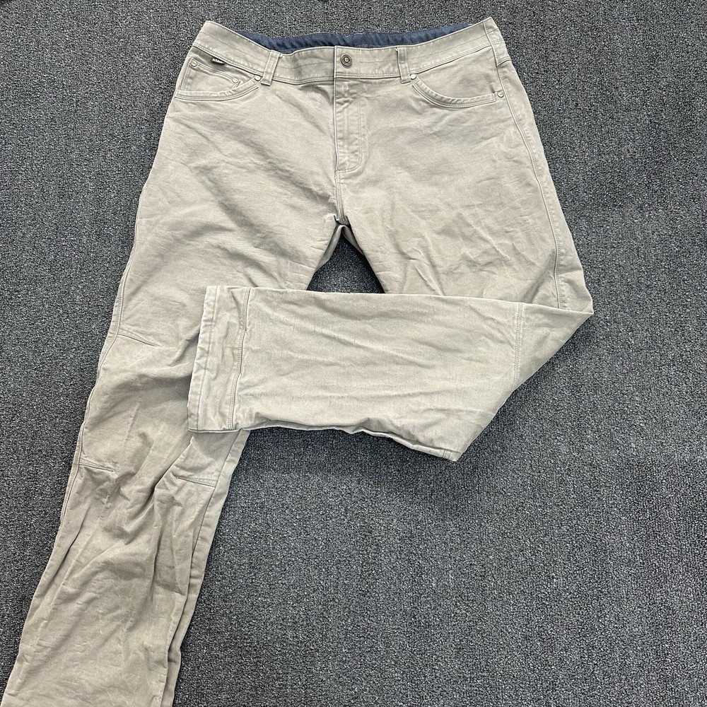 KUHL Ryder Pants Vintage Patina Dye Mens 38x32 Beige Canvas Hiking