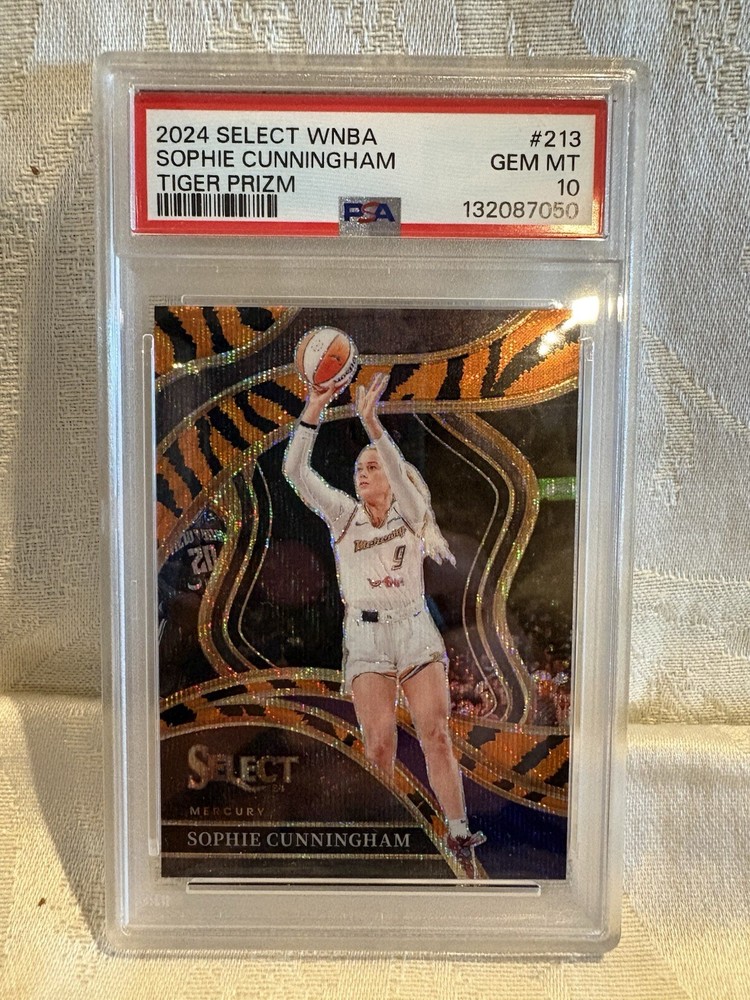 2024 Panini WNBA Select Sophie Cunningham Tiger Stripes Courtside Prizm PSA 10!
