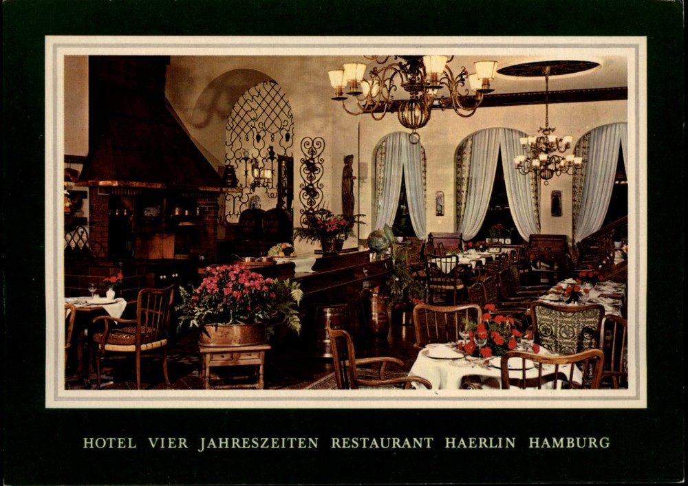 Hotel Vier Jahreszeiten Restaurant Hamburg vintage postcard n979