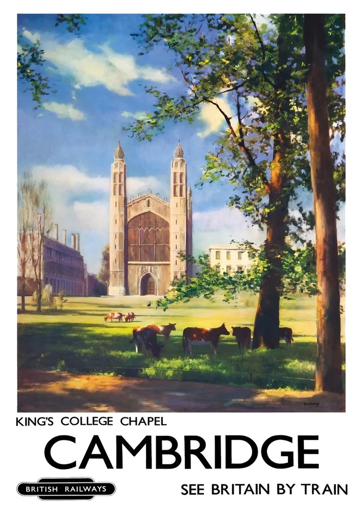 Cambridge British Railways Britain Vintage Travel Poster Print