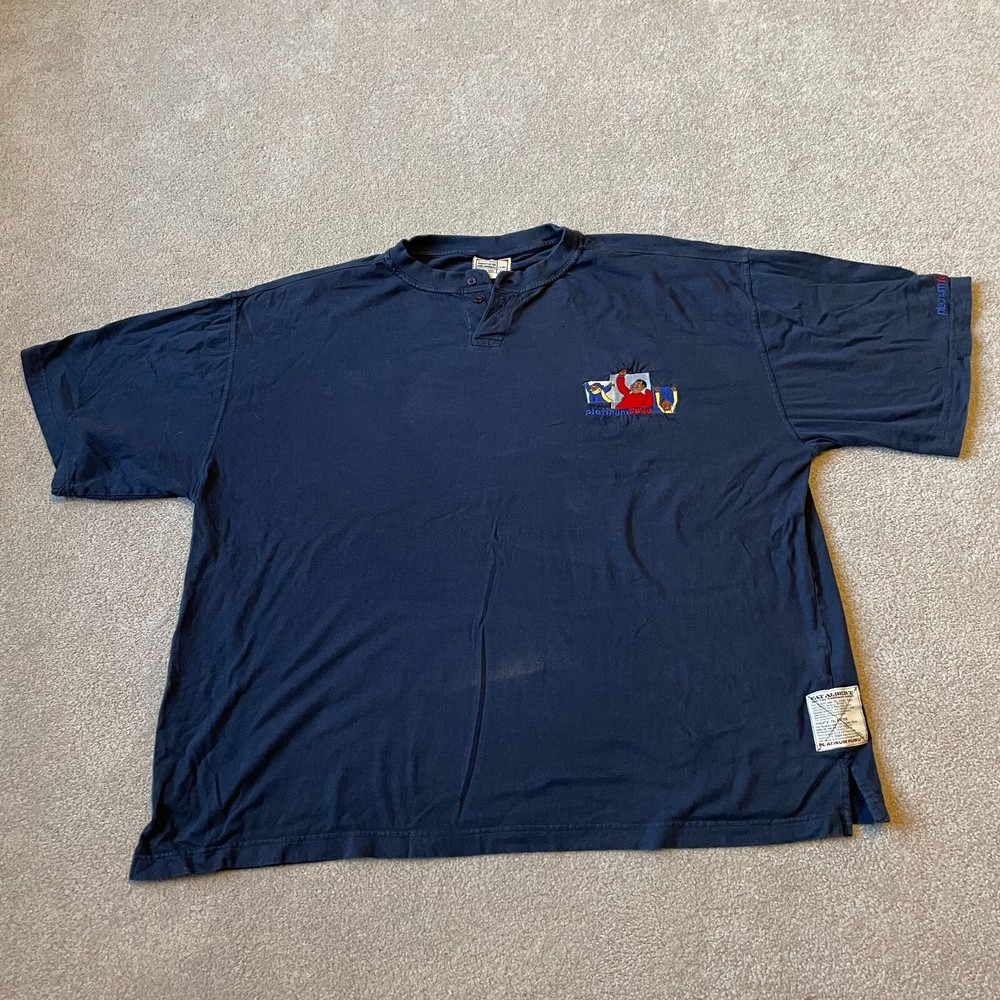 Platinum Fubu Shirt Mens XXL Blue Fat Albert Embroidered Y2K 90s Hip Hop Casual*