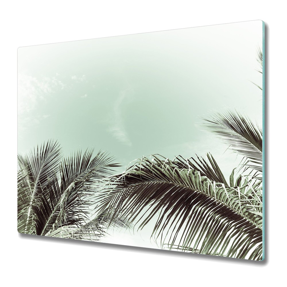 Glass Worktop Saver Palm Paradise Monstera Banana Sun Island Exotic 60x52