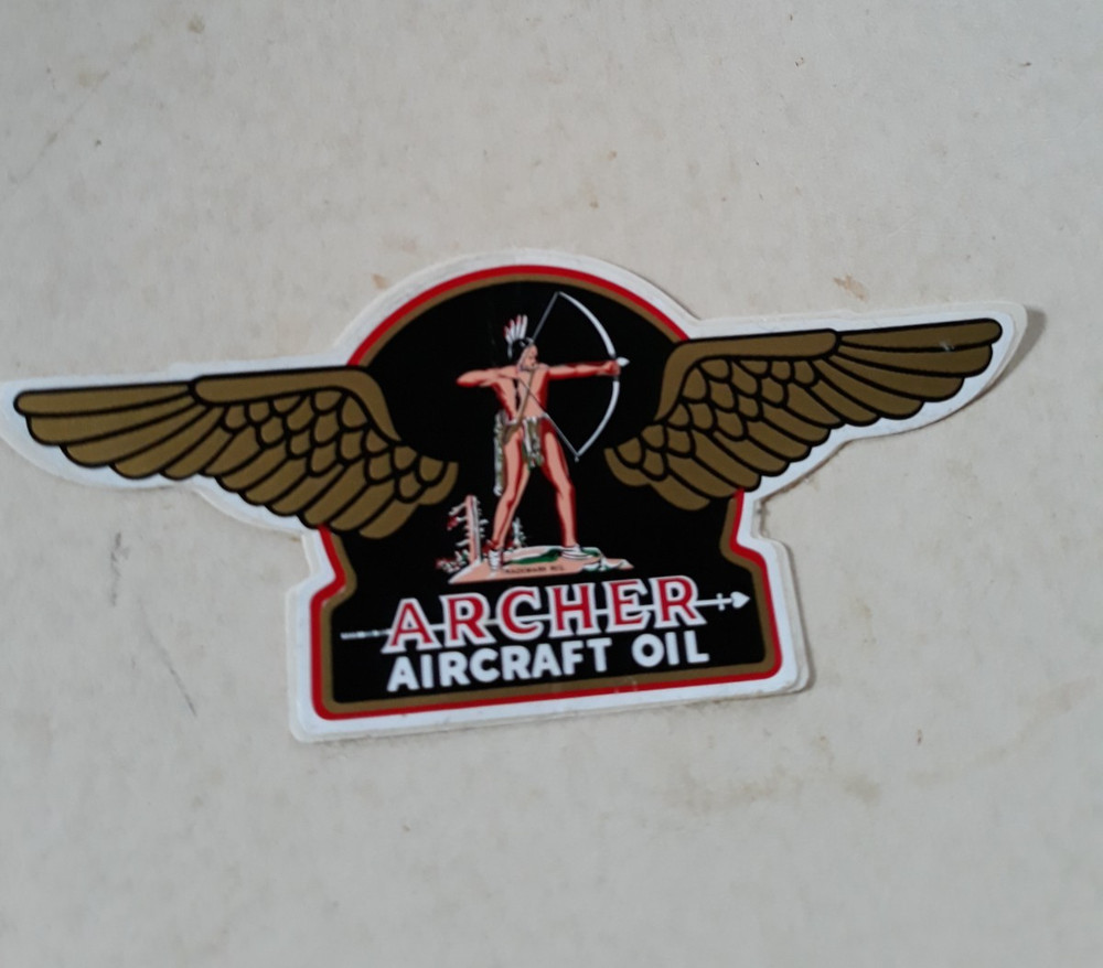 Vtg Aviation Archer Aircraft Oil Decal Sticker - Unused - 6