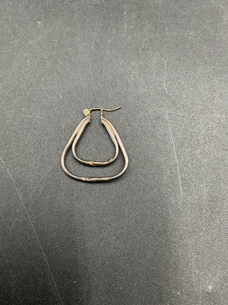 Vintage Sterling Silver 925 Horseshoe Stirrup Shackle Hoop Earring Estate Fine