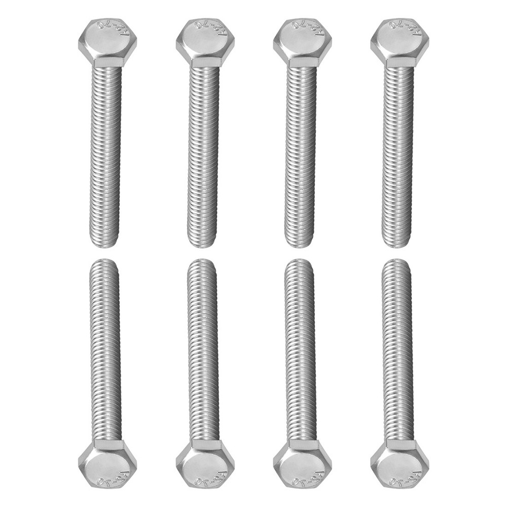 M8x100mm(DxL) 8Pack 304 Stainless Steel Hexagon Head Cap Bolts Screws