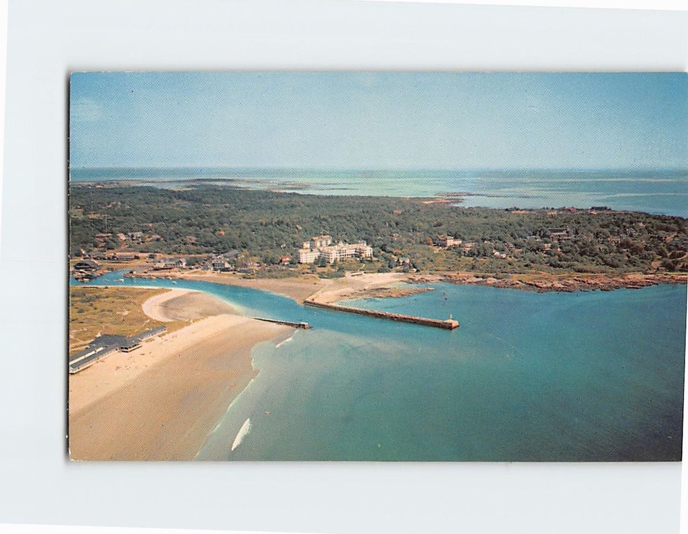 Postcard Aerial View Gooch's Beach Kennebunkport Maine USA