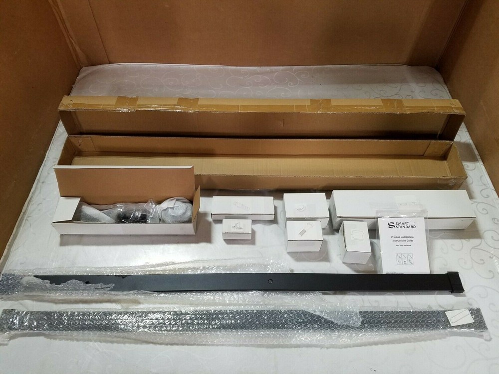 Smart Standard Black Barn Door Hardware Kit SDH-0066-21-BK