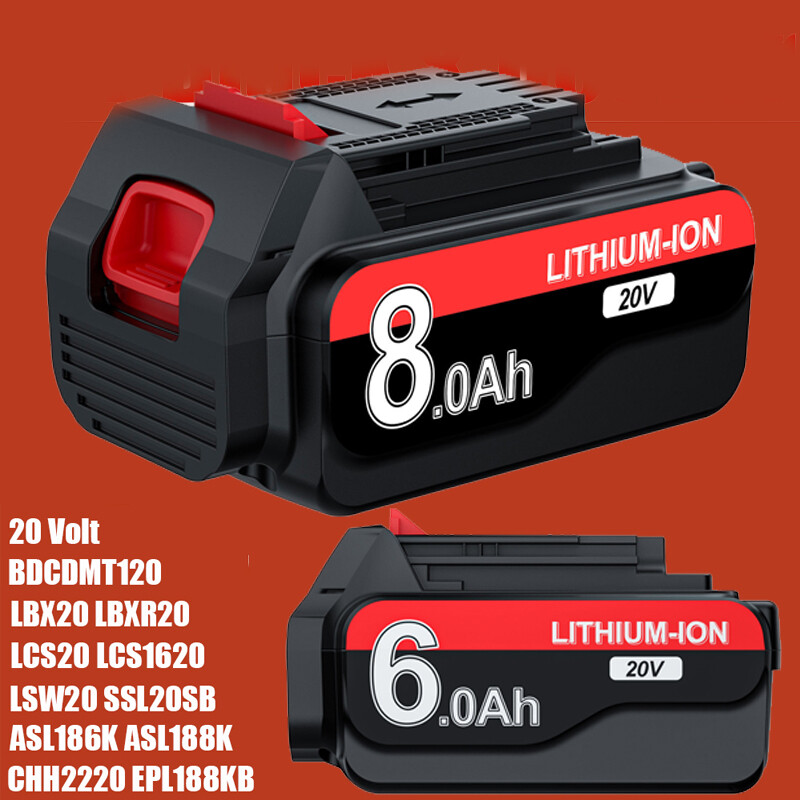 20V 8.0Ah/6.0Ah LB2X4020 Battery for Black+Decker MAX LBXR20 LBX20