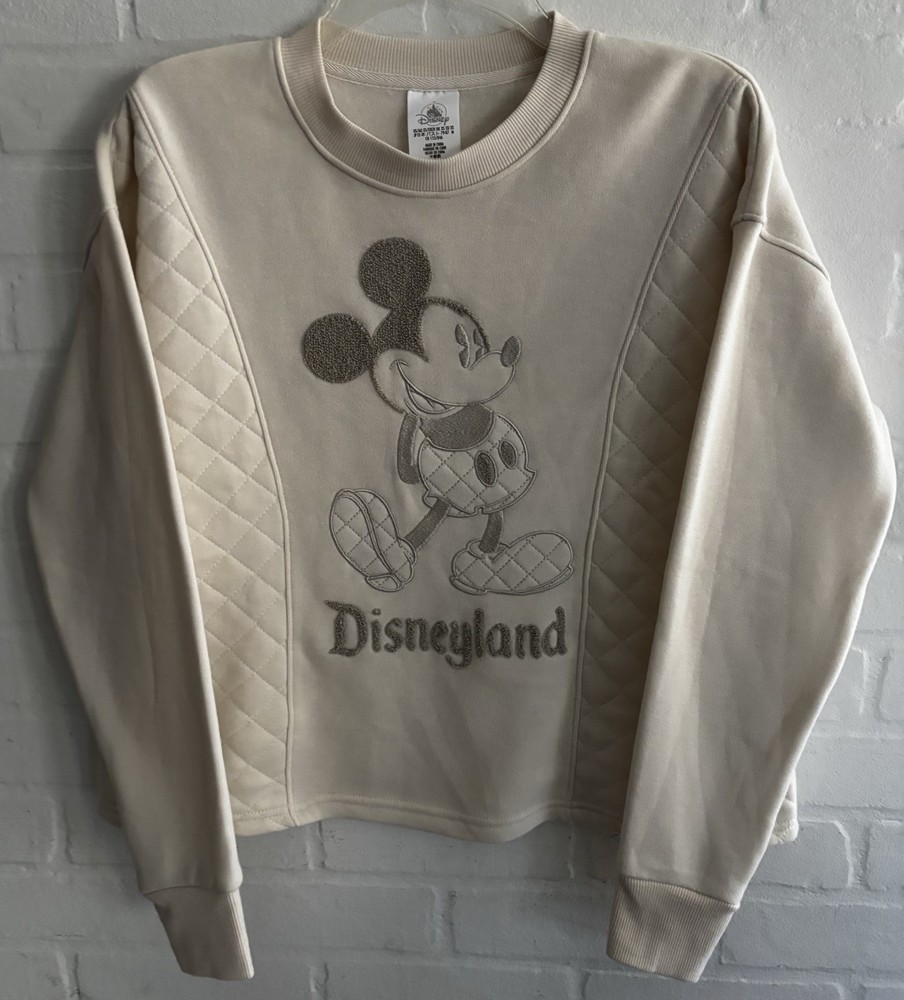Disney Beige Sweatshirt Mickey Mouse Women’s Pullover Crewneck XS youth
