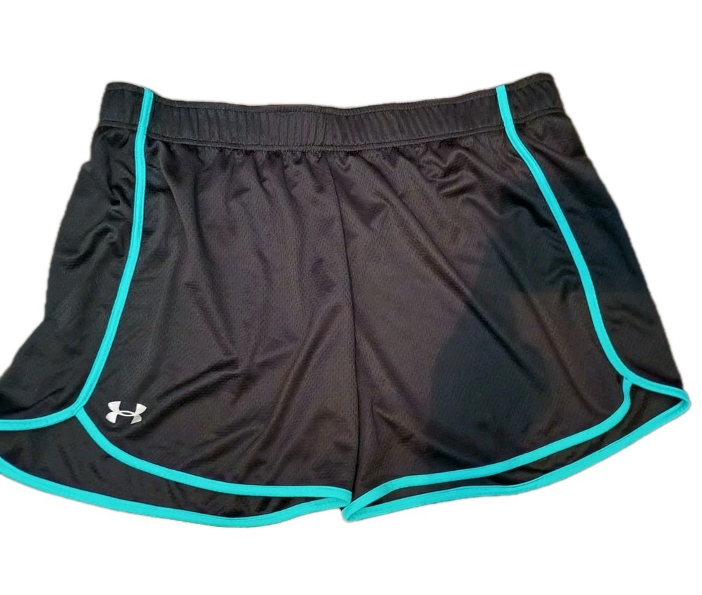 Women's Under armor Heat Gear Shorts Size XL Black  Blue Nwot