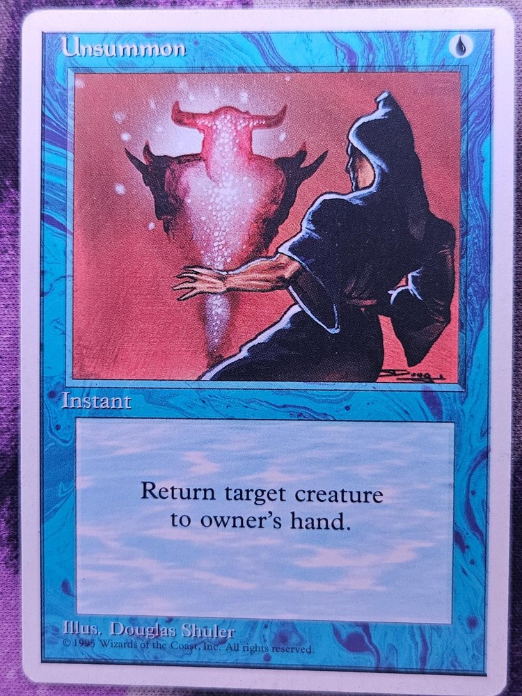 Unsummon Common Fourth Edition Magic: The Gathering Moderately Played