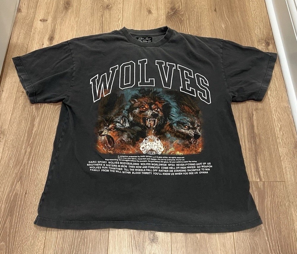 Darc Sport Wolves Club T Shirt Mens Medium Wolf Blaze Cerberus Ohana Collection