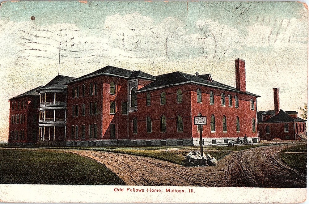 Postcard BUILDING SCENE Mattoon Illinois IL m/09 AI4805