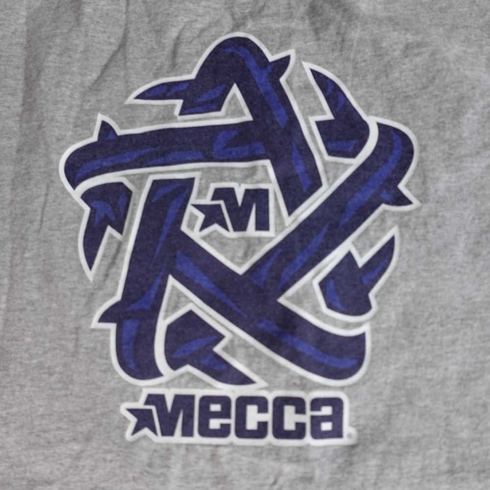 Vintage Mecca Shirt 2XL Gray Double Sided Long Sleeve Made in USA