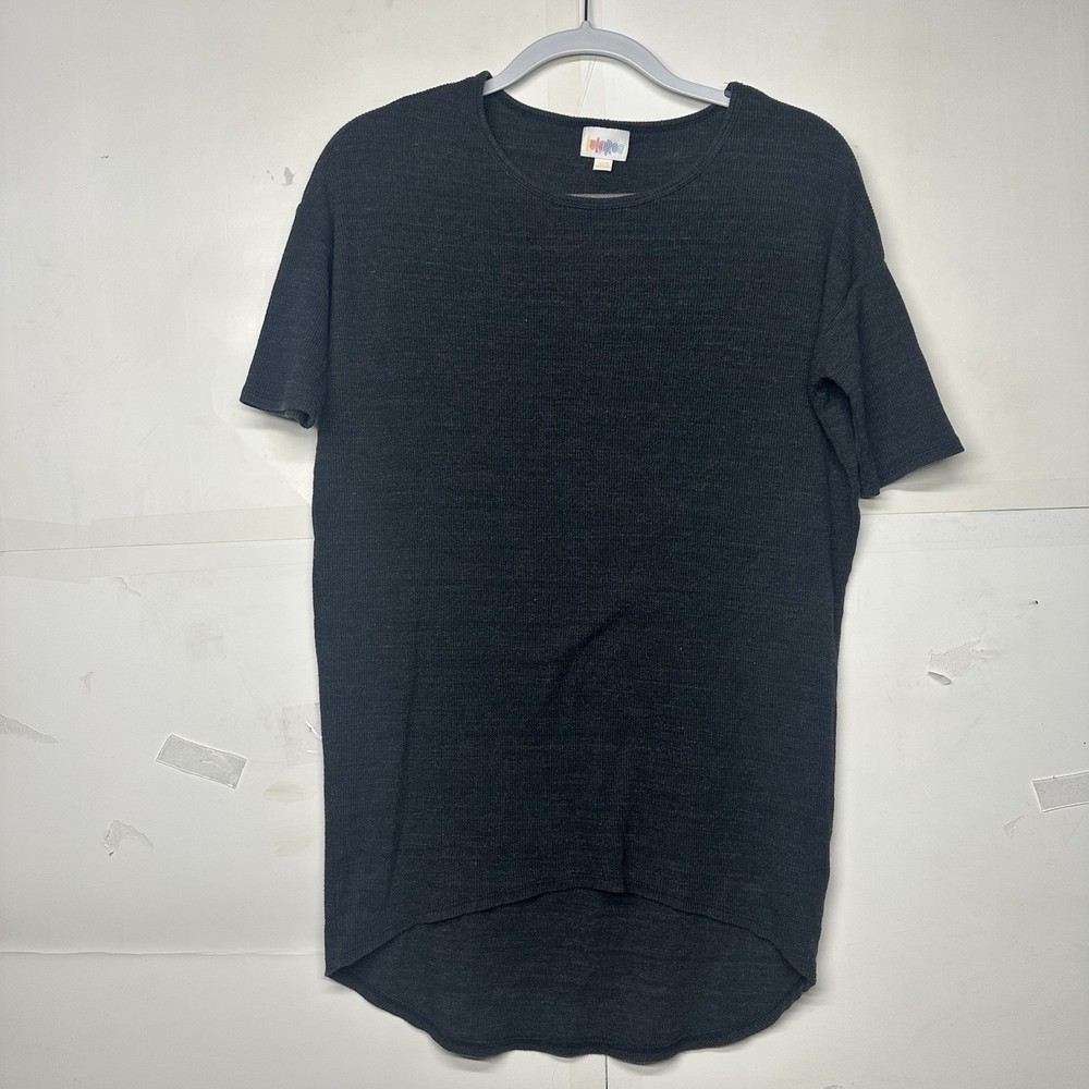 LuLaRoe Women’s XXS Dark Gray Short Sleeve High-Low Hem Tunic Top